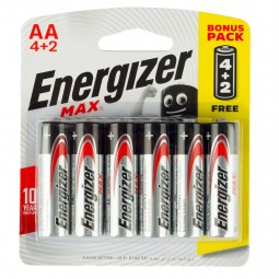 PILE ENERGIZER MAX  E91 BP6 1.5V AA LR6  AA 4+2