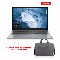 PC PORTABLE LENOVO IDEAPAD 1 15IAU7 I3 12È GÉN 8GO 256GO SSD - GRIS - 82QD00C2FG + SACOCHE