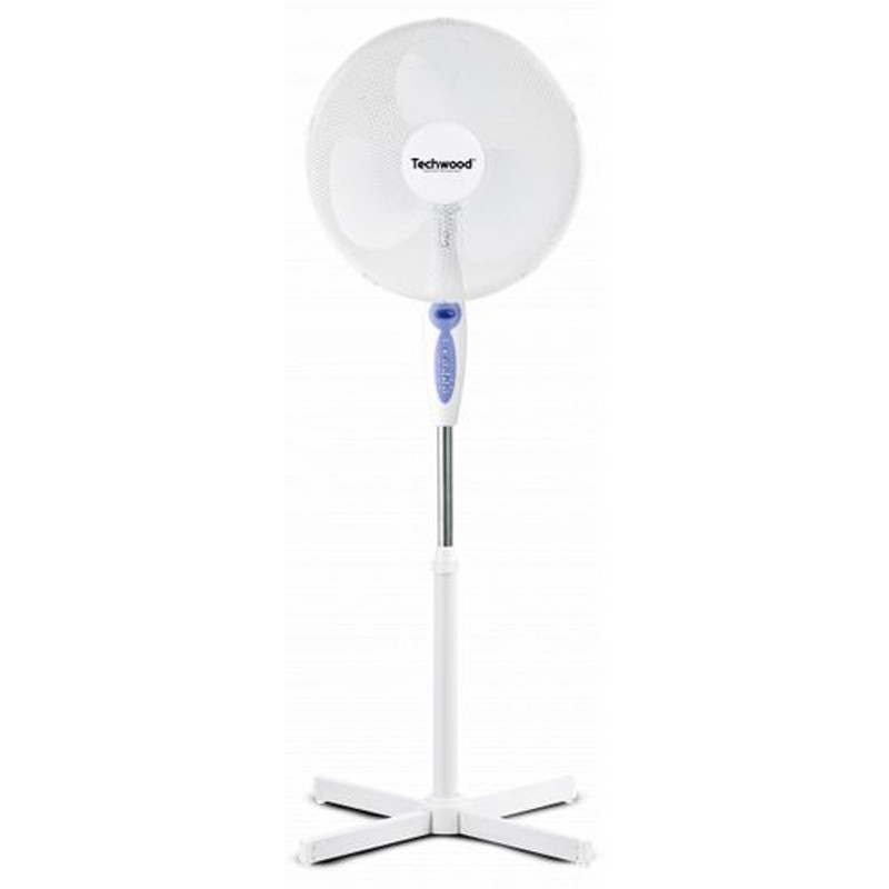 VENTILATEUR SUR PIED AVEC COMMANDE TECHWOOD TVE-473T - BLANC