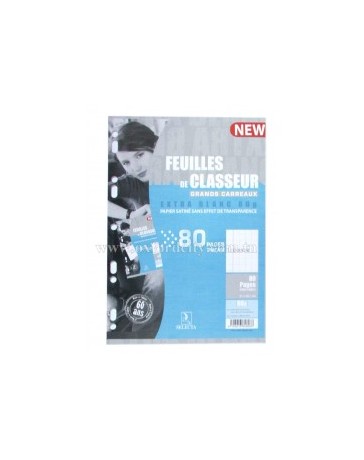 FEUILLES DE CLASSEUR PERFOREES  80P  80G SELECTA