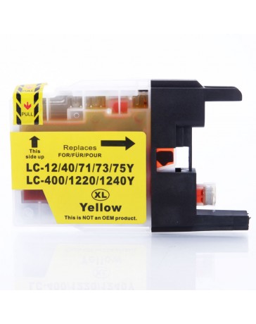 CARTOUCHE BROTHER ADAPTABLE LC40/71/73 YELLOW PRINT PRO